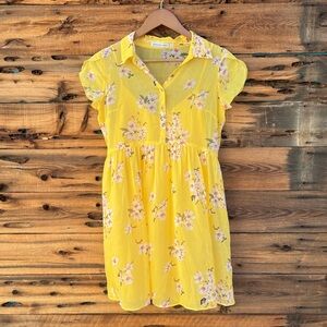 ABERCROMBIE & FITCH | Yellow Floral Collared Dress S